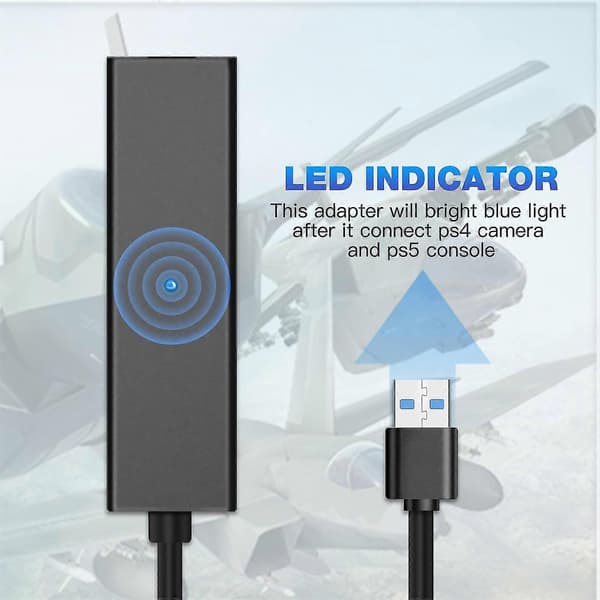 Kameraadapter for PSVR/PS5, PS VR-omformerkabel 5-konsoll, USB 3.0 VR-spilltilbehør