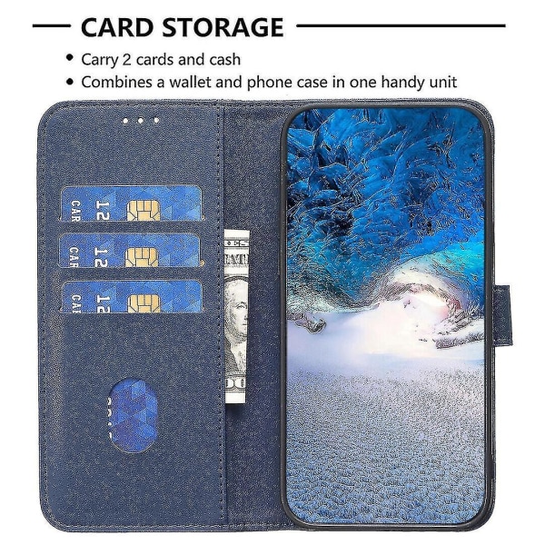 Case Nokia G42 Magneettiselle Lompakon Flip- cover , jossa on korttipidikepaikat. Yhteensopiva Nokia G42 case kanssa Blue