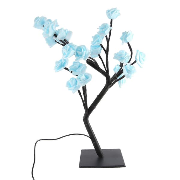 LED-rosblomma lampa, USB-julgransbelysning, perfekt för fester, bröllop, sovrum och mors dag-present-A BlackBlue