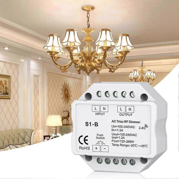 2x Triac RF lysdæmper til LED-lys 120W-288W med trykstyring