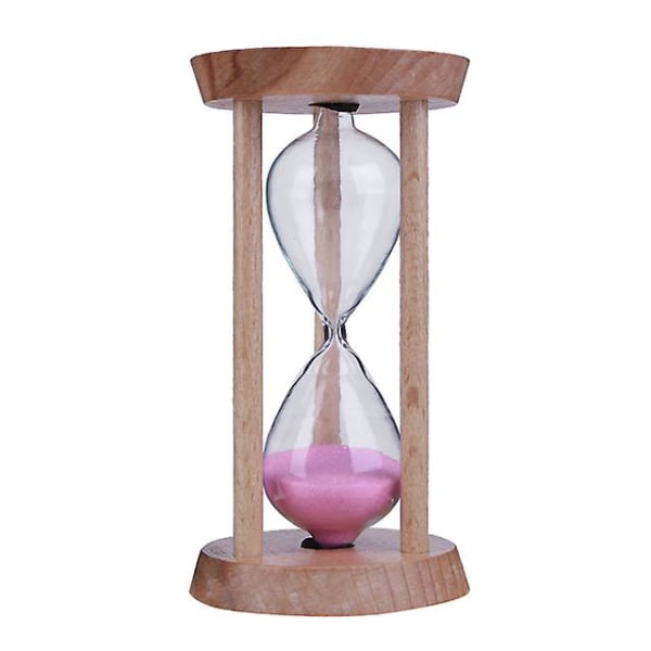 Træ Timeglas Sand Clock 3 Minutters Timeglas Sandglas Pink