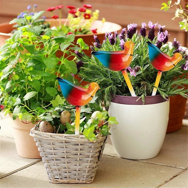 Fugleformet Plante Selvvandingskugler, Glas Vandkugler Automatisk Selvvandingsindsats til as shown
