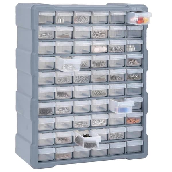vidaXL Sortimentskap med 60 skuffer 38x16x47,5 cm grå