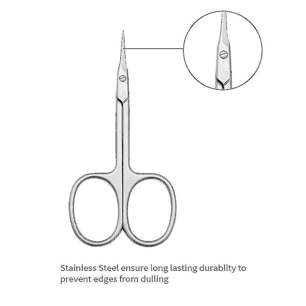Ögonbrynssax Död hud i rostfritt stål Makeup Beauty Cutters Tool|nagelbandssax (silver)