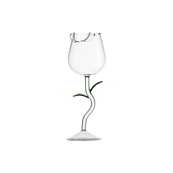 Roseformede vinglass gjennomsiktige for fest bryllup Valentinsdag Slitesterk Creative 150 ml drikkevarer Green 280ml