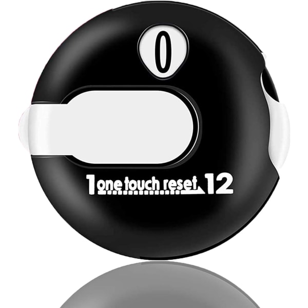 Golfscore Counter Clicker Mini One Touch Reset Value 1/2 Pack， Svart Röd Vit Räknare Hållbar med hattklämma Enkel