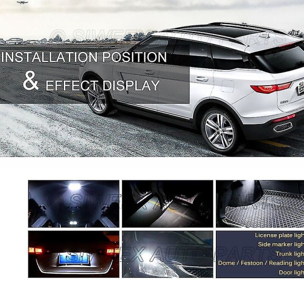 10 Stk W5w T10 Led Lampe 194 168 Kile Bil Interiør Dome Læsepærer Dc 24v 5050 5smd Warmwhite Lastbil Auto Nummerplade Lys