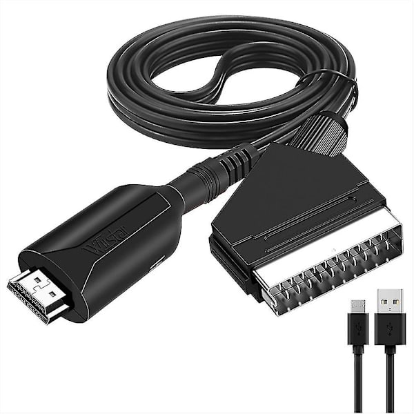 Uuden tyylinen hdmi-scart-kaapeli 1 metrin pituinen suora yhteys Kätevä muunnos