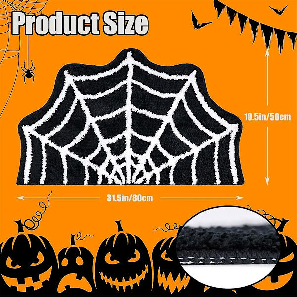 Spider Web Badmatta Halloween Badmatta Icke-mattor Spiderweb Matta Dörrmatta Golvmatta Matta Hemma Ba