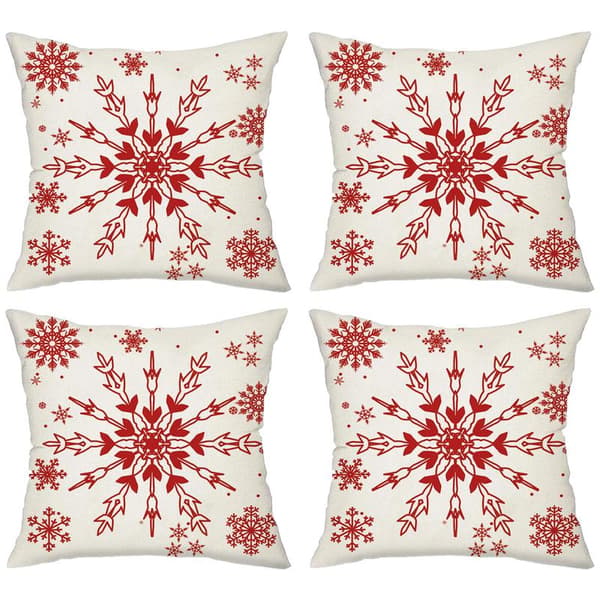 4 st Julkuddar Snöflinga Älg Julgran Julkuddfodral