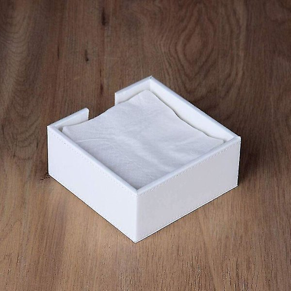Fyrkantig Cocktail Servetthållare Pu Läder Tissue Box Servett Dispenser Bar Caddy För Matbord Hotell Kontor Heminredning Servetthållare Svart