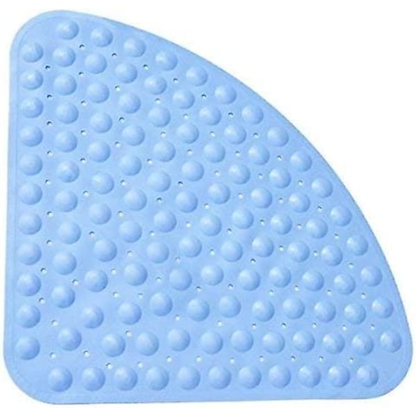Hjørnedusjmatte i gummi Anti-skli Quadrant Badematte Antibakteriell sugematte for dusj eller badekar, sklisikker badekarmatte, 54x54cm Blue