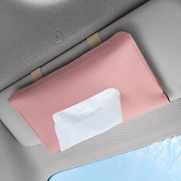 Auton pehmopaperirasiat Pu Nahkainen Auton aurinkovisiiri Riippuva pehmopaperikotelon pidike 23*13*2,5cm Auton sisäsäilytys Sisustustarvikkeet|paperilaatikot| Pink