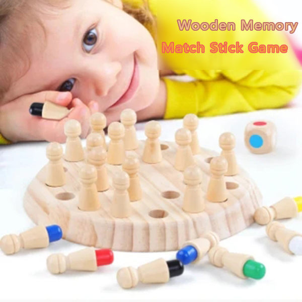 Trä Memory Stick Game Kid Intelligence IQ Brain Teaser Game
