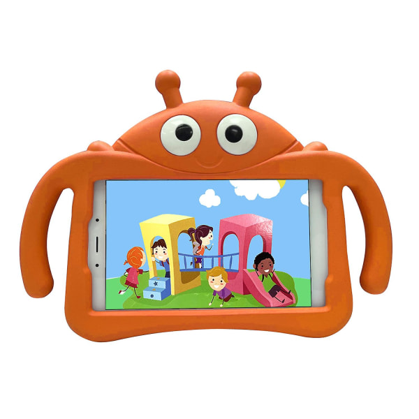 Kid case Samsung Galaxy Tab A7 Lite 8.7 T220 T225 2021, jalkatuki Heavy Duty iskunkestävä cover, kestävä Orange