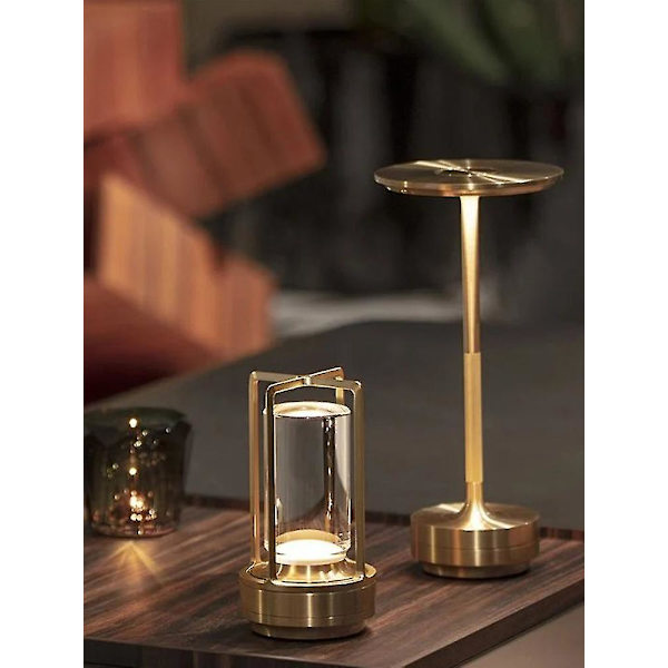 Ny oppladbar trådløs bordlampe Dimbar vanntett skrivebordslampe, berøringskontroll Silver