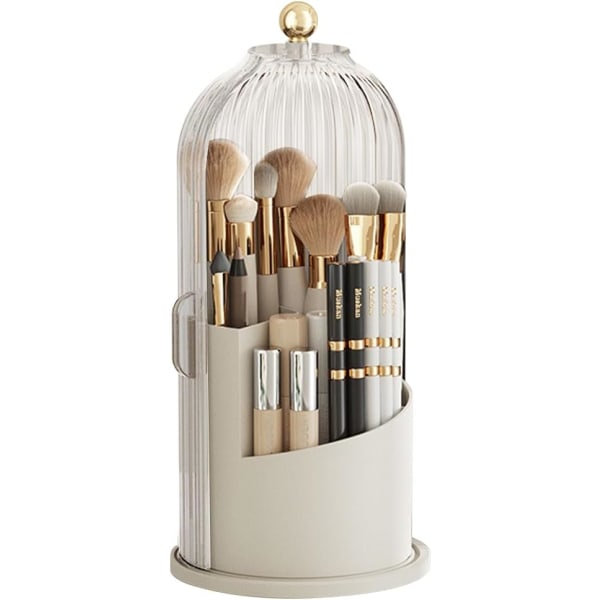 1pc makeup brush holder, 360 degree rotating makeup brush holder, makeup cosmetics storage box, makeup brush storage box with lid