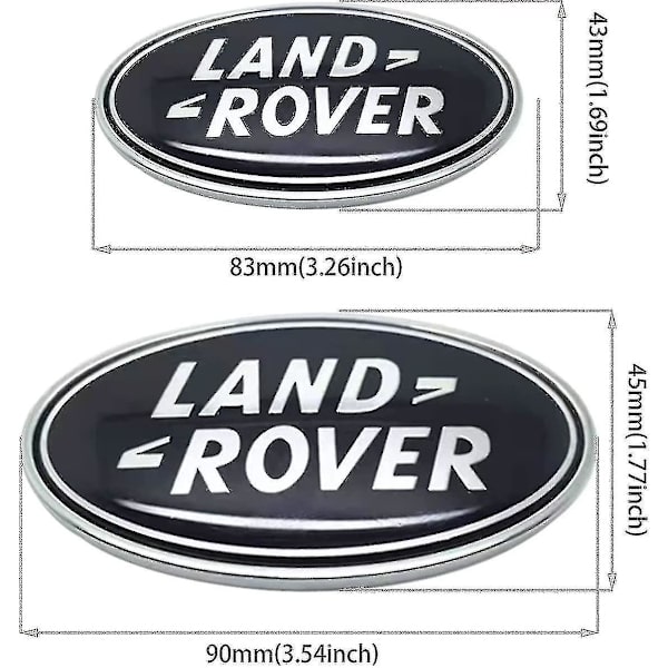 2 kpl sopii Land Rover -merkin etusäleikköön, takaluukun ovaaliin merkkiin, sopii Land Rover Range Rover -merkin nimikilpeen (musta)