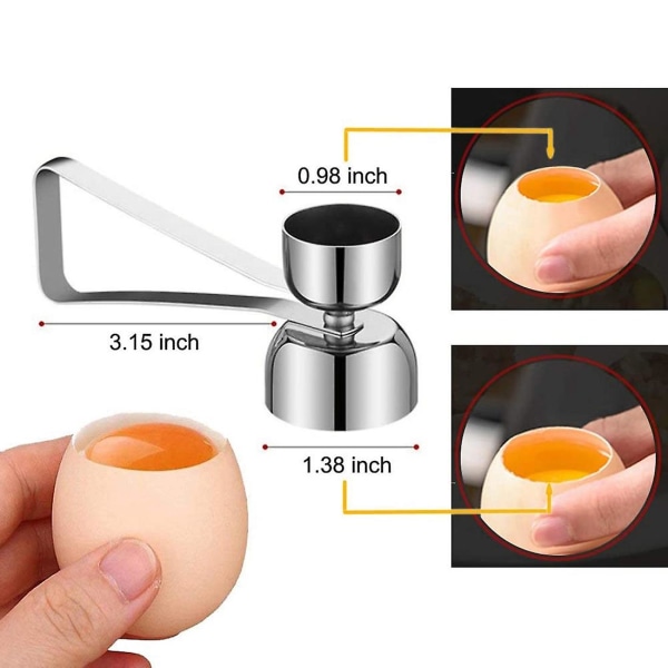 Eggskallåpner Egg Topper Cutter, rustfritt stål Egg Cracker Separator for rå, myk eller hard boi