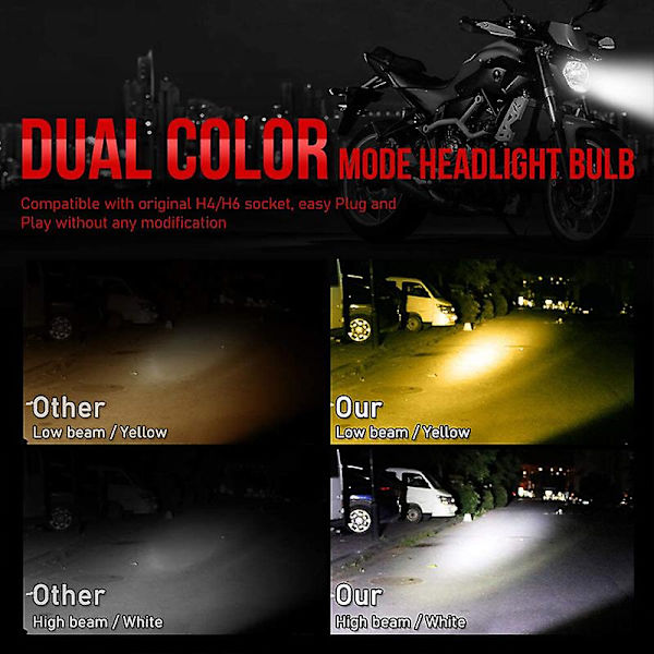 Ba20d H6 Led moottoripyörän ajovalo | Ba20d Led ajovalaisin moottoripyörä - Ba20d H6 H4 Led H4 Three Claw White
