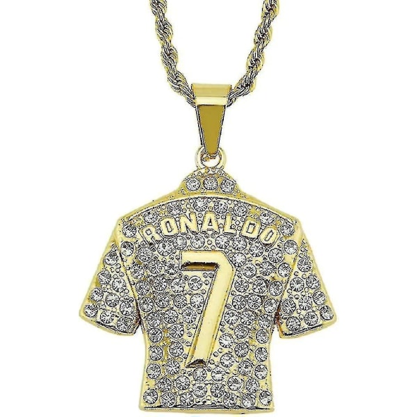 Jerseyhalsband för män, Hip Hop Ronaldo No.7 Jerseyhalsband Flerfärgad tillval Gold