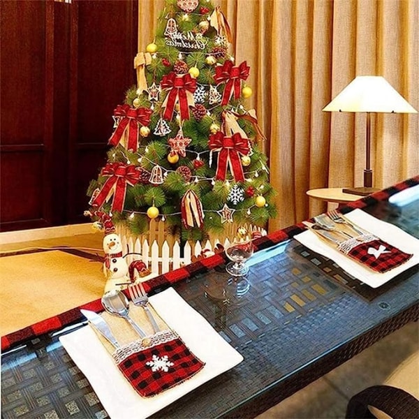 1 stk julebåndsløjfer, store juletræssløjfe hængende vedhæng dekoration til juletrækranse Gaveæsker Julefestartikler (sølv)