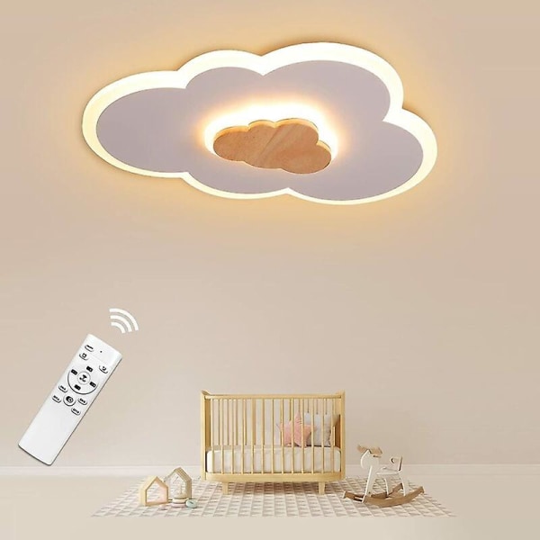 Led-taklampa, 40cm Cloud Led-taklampa, 20w Med dimbar fjärrkontroll 3000k - 6000k, Moderna vita led-taklampor för barnrum, B