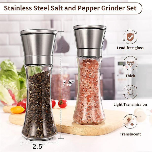Salt- og peberkværn Set-peberkværn, klart glas