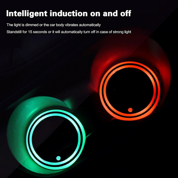 Auton Led Cupin pidike Pullo Pohjavalo Matot Lasinaluset Trim Atmosphere Lamppu Tervetuloa Constellation Taustavalo Lamppu 7 väriä Pads| | A