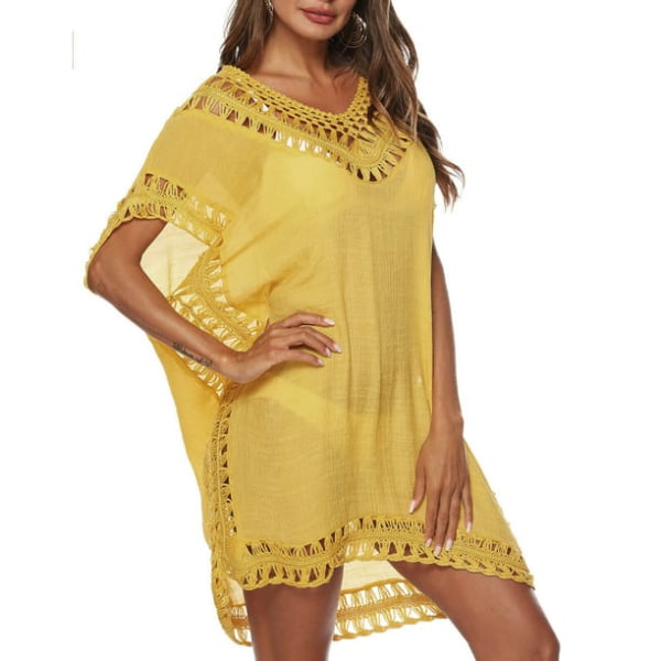 Baddräkt Cover Ups Swim Cover ups för Plus Women Batwing ärmar