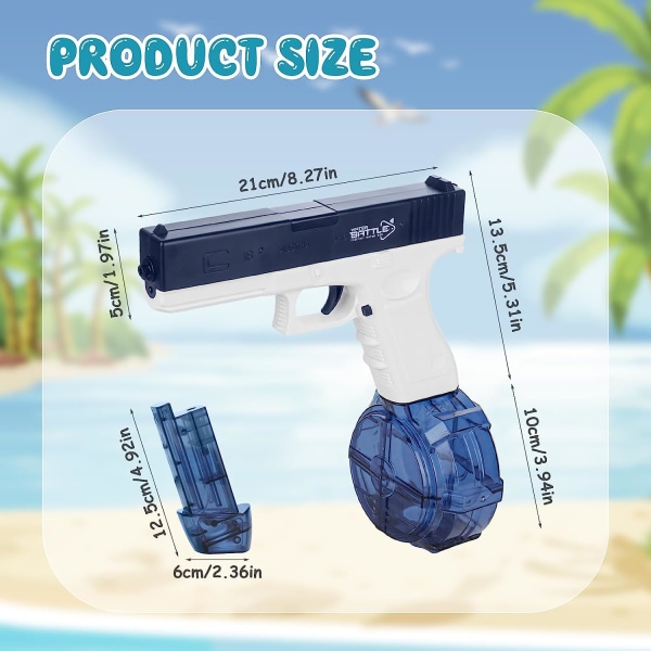 Elektriske vannpistoler for voksne barn, Super One-Touch automatisk vannpistol med 434CC + ​​58CC stor kapasitet