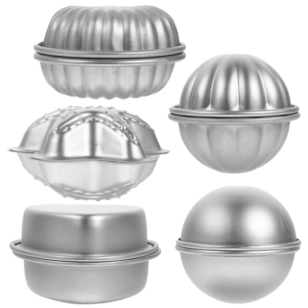 10 st set med badbombsformar i aluminiumlegering för DIY-badbomber 8.5X8cm Silver