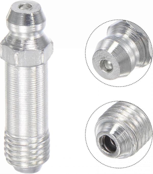 Rett smørenippel i stål M8 x 1 mm gjenge hydraulisk smørenippel tilbehør, 10 stk