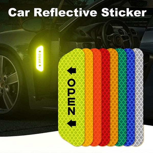 4 stk Bildør klistremerker Universal Sikkerhet Advarsel Mark Reflekterende Bil Dør Åpningsstripe Auto Eksteriør Dekor Tilbehør 1pc|bil Stickers| Green