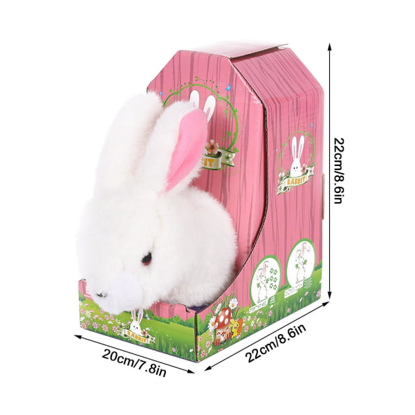 Elektronisk Plys-kaninlegetøj til kæledyr til at gå, hoppe, klemme ører, næse og børns stemme Multicolor