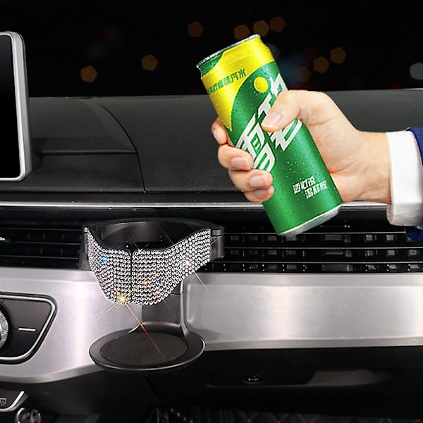Ilmanvaihtoaukko Juomaalustan Kahvipulloteline CAN Juoma Tuhkakuppi Kiinnitysteline Autotarvikkeet Girly Glitter Automukinpidike| | Red