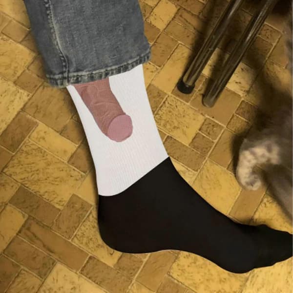 Bomulds Superbløde Sokker til Mænd og Kvinder - Show Off Socks Dick 2025 black