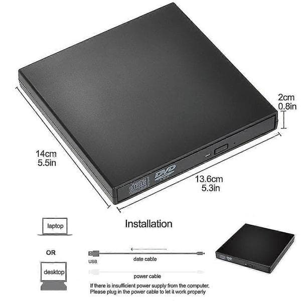 Ekstern CD/DVD-læser Usb2.0