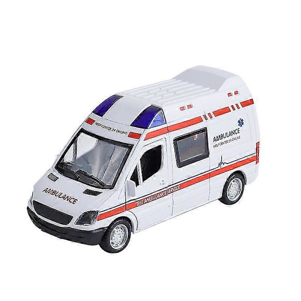 Barsinfi Ambulanssileluauto Valo- ja Sireeniääniefekteillä, Kestävää Muovia, Pelastusajoneuvo - Kitkavetoiset Pyörät ja Led-valot