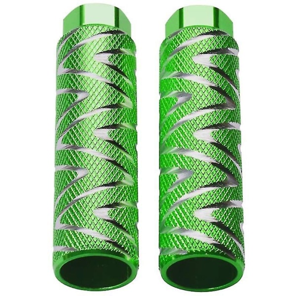 2 stk aluminiumslegering sykkelpinner Bmx pedaler Passer 3/8 tommers aksler sykkelryggpedaler green