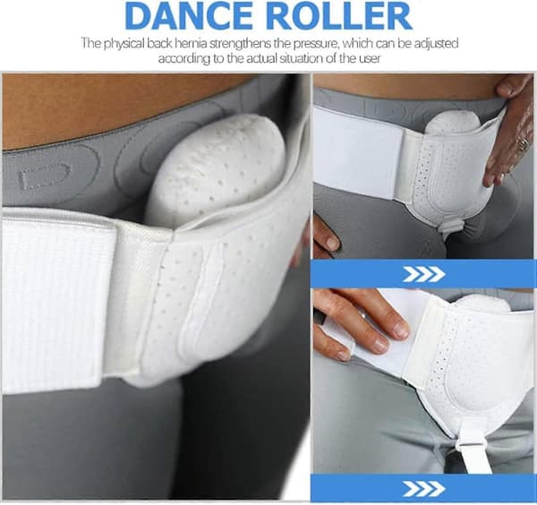Hernia Belt for Men, Inguinal Hernia Support Left or Right Side to Keep Inguinal Hernia in Place from Bulging Out white