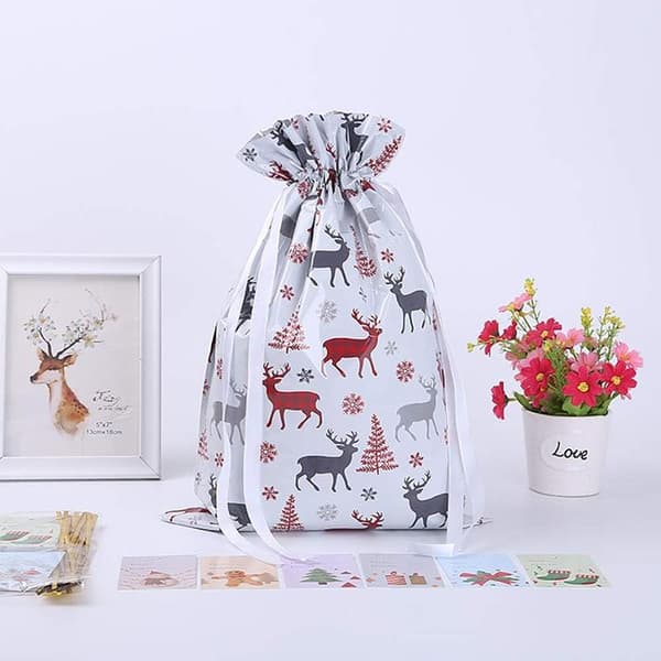 15-pack stora presentpåsar med dragsko för julklappar 30x40cm [JUN]