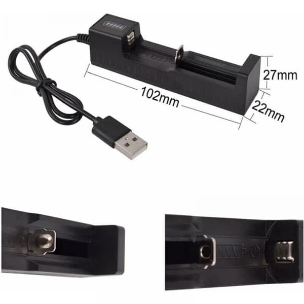 1 stk universell batterilader smart batterilader mini multifunksjons oppladbar batterilader Black