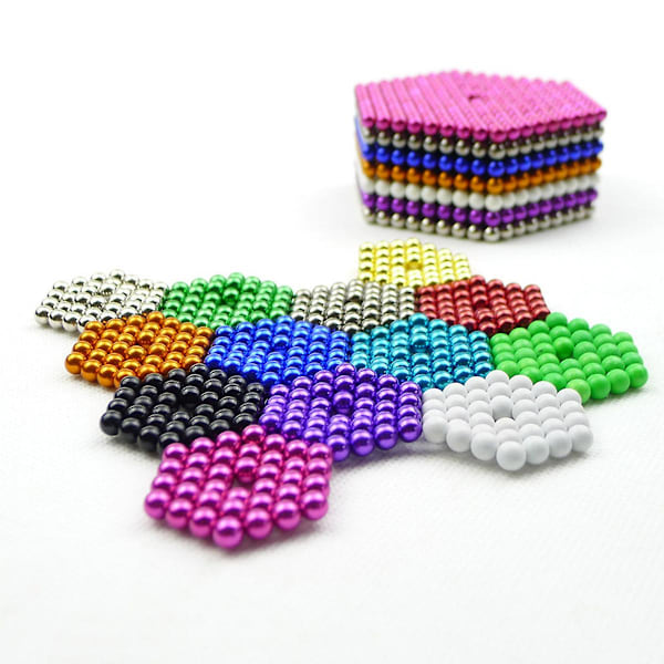 5 mm Flerfärgad 125 st Buck Metaballs Magic Buck Diy Sticks Bollar Block Kub Designer Konstruktion Byggleksaker
