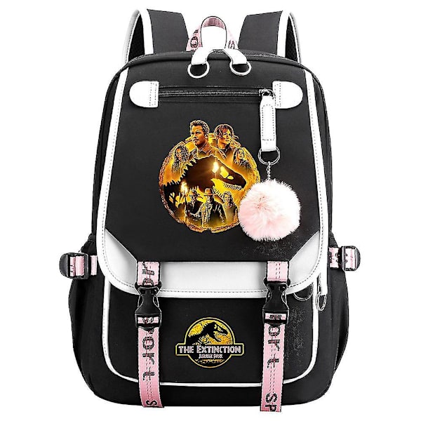 Jurassic Park Dinosaurie Pojke Flicka Barn Skolboksväskor Dam Ryggsäck Tonåringar Skolväskor Canvas Laptop Reseväska 1
