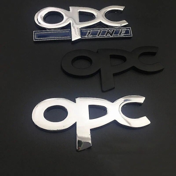 3D Metal Black Chrome Logo Opc Emblem Auton lokasuojan merkin tavaratilan tarra Buickille New Regal Regal Car Styling Opc-tarratarvikkeet - Loistava OPC Line Silver