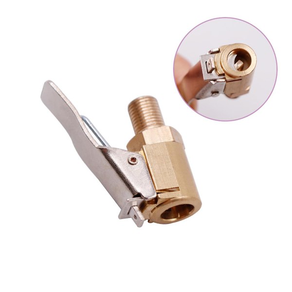 Bil Luftpumpe Chuck Clip 6mm 8mm Dæk Hjul Dæk Messing Luft Chuck Inflator Pumpe Ventil Clip Clamp Connector Adapter Tilbehør 1 stk| | 8mm