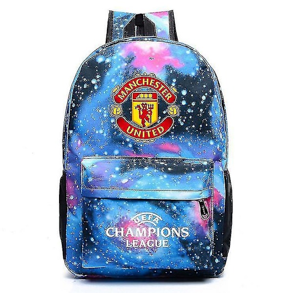 N 72# Uefa Champions League Manchester United Skulderveske Trykket lerretsryggsekk European Champions Cup Bokveske