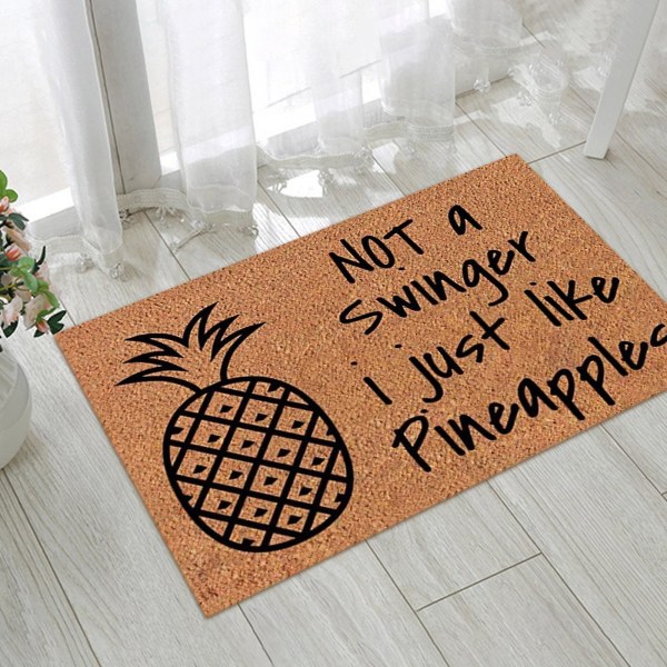 Mattor Vardagsrum Upp och ner Ananas Dörrmatta, 23,6 X 15,7 tum Inomhus utomhusentré Dörrmatta Halkfri Söt frukt dekorativ matta för fritidshus