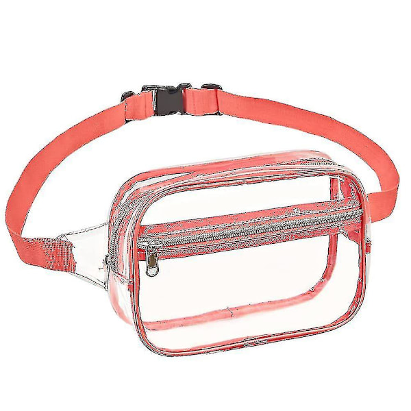 Pvc-material Transparent midjeväska Universal Daily Crossbodys-väska Stor kapacitet Bärbar liten handväska Pink
